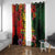 Hawaiian Reggae Window Curtain Tropical Plants and Tribal Kakau Tattoo-One Love Jawaiian