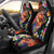 Hawaiian Lei Day Car Seat Cover Colorful Plumeria and Volcanic Turtle with Abstract Lava Texture