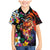 Hawaiian Lei Day Family Matching Mermaid Dress and Hawaiian Shirt Colorful Plumeria and Volcanic Turtle with Abstract Lava Texture