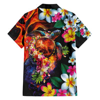 Hawaiian Lei Day Hawaiian Shirt Colorful Plumeria and Volcanic Turtle with Abstract Lava Texture LT03 - Polynesian Pride