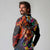 Hawaiian Lei Day Long Sleeve Polo Shirt Colorful Plumeria and Volcanic Turtle with Abstract Lava Texture