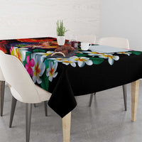 Hawaiian Lei Day Tablecloth Colorful Plumeria and Volcanic Turtle with Abstract Lava Texture LT03 - Polynesian Pride