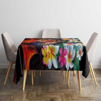Hawaiian Lei Day Tablecloth Colorful Plumeria and Volcanic Turtle with Abstract Lava Texture LT03 - Polynesian Pride