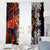 Hawaiian Lei Day Window Curtain Colorful Plumeria and Volcanic Turtle with Abstract Lava Texture