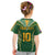 Custom Cook Islands Rugby League Kid T Shirt Tatau Tribal Pattern-Special Edition Green Color