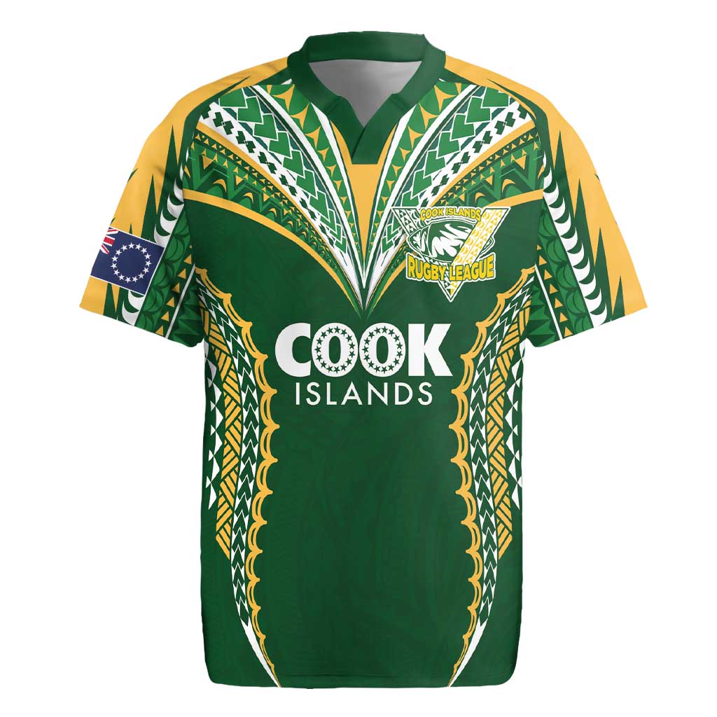 Custom Cook Islands Rugby League Rugby Jersey Tatau Tribal Pattern-Special Edition Green Color