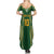 Custom Cook Islands Rugby League Summer Maxi Dress Tatau Tribal Pattern-Special Edition Green Color