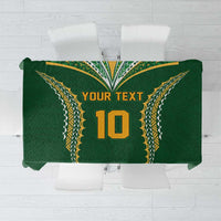 Custom Cook Islands Rugby League Tablecloth Tatau Tribal Pattern-Special Edition Green Color