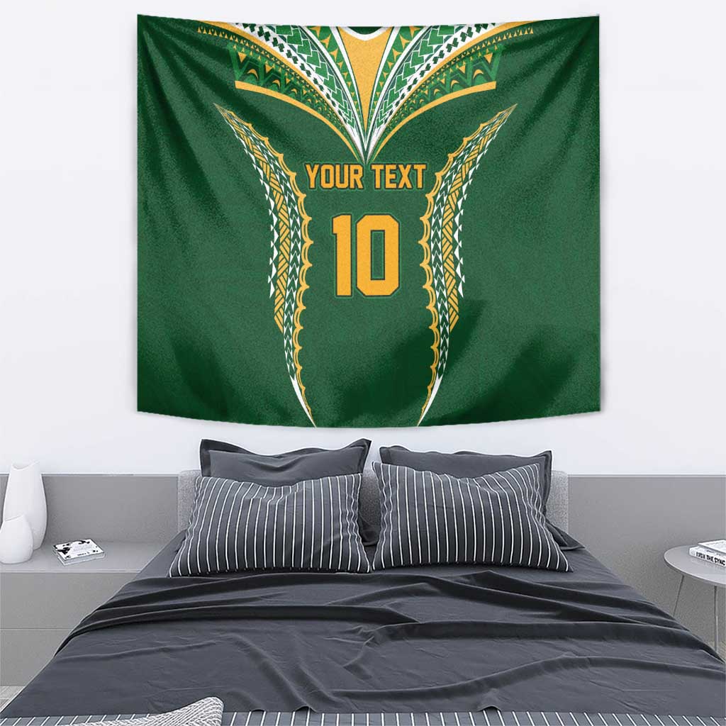 Custom Cook Islands Rugby League Tapestry Tatau Tribal Pattern-Special Edition Green Color