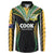 Custom Cook Islands Rugby League Button Sweatshirt Tatau Tribal Pattern-Special Edition Black Color