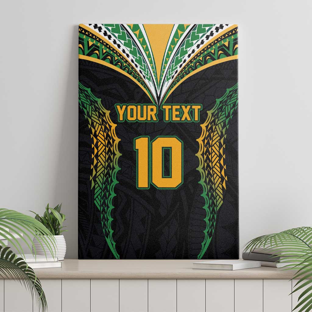 Custom Cook Islands Rugby League Canvas Wall Art Tatau Tribal Pattern-Special Edition Black Color