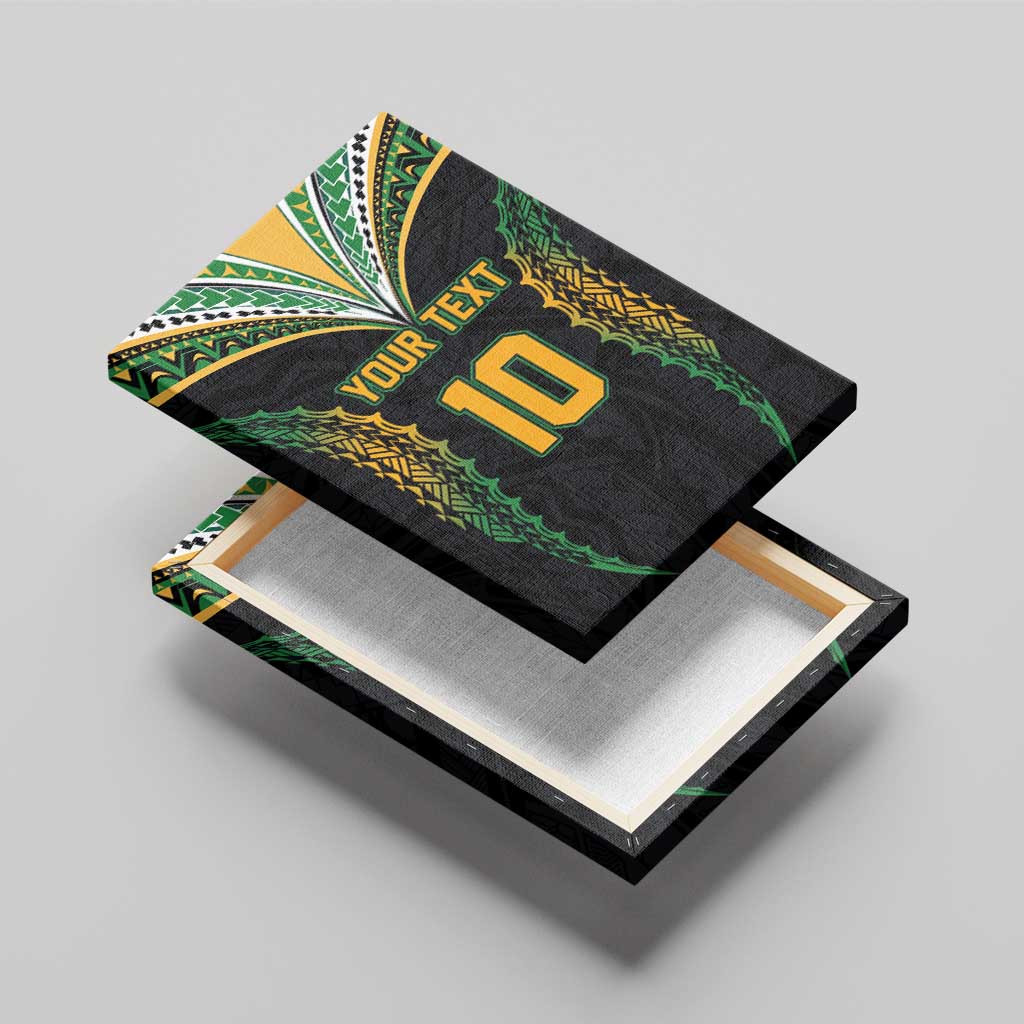 Custom Cook Islands Rugby League Canvas Wall Art Tatau Tribal Pattern-Special Edition Black Color