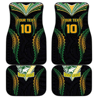 Custom Cook Islands Rugby League Car Mats Tatau Tribal Pattern-Special Edition Black Color