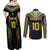 Custom Cook Islands Rugby League Couples Matching Off Shoulder Maxi Dress and Long Sleeve Button Shirt Tatau Tribal Pattern-Special Edition Black Color