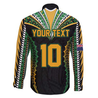 Custom Cook Islands Rugby League Family Matching Long Sleeve Bodycon Dress and Hawaiian Shirt Tatau Tribal Pattern-Special Edition Black Color