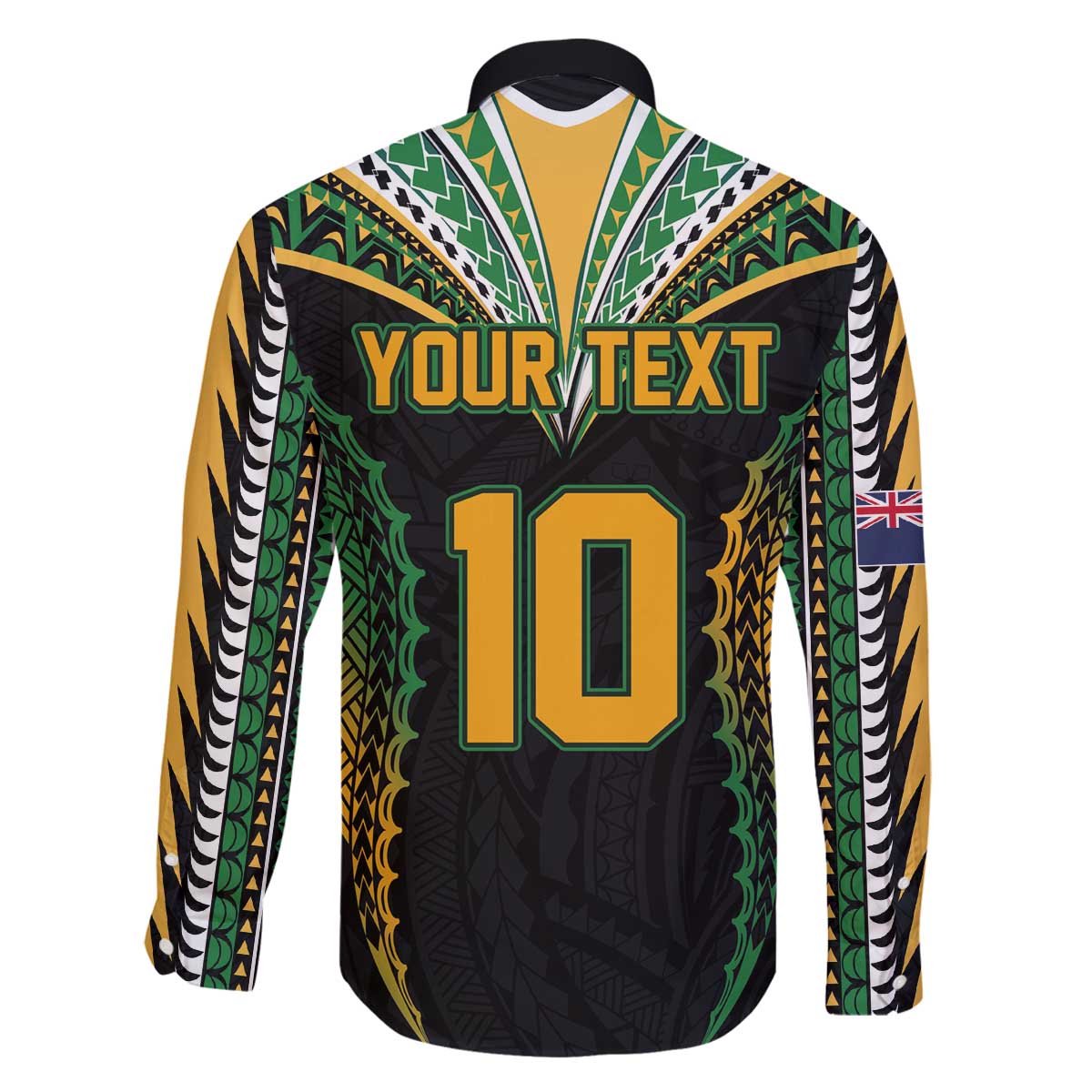 Custom Cook Islands Rugby League Family Matching Off The Shoulder Long Sleeve Dress and Hawaiian Shirt Tatau Tribal Pattern-Special Edition Black Color