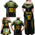 Custom Cook Islands Rugby League Family Matching Off Shoulder Maxi Dress and Hawaiian Shirt Tatau Tribal Pattern-Special Edition Black Color