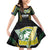 Custom Cook Islands Rugby League Family Matching Off Shoulder Short Dress and Hawaiian Shirt Tatau Tribal Pattern-Special Edition Black Color