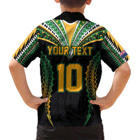 Custom Cook Islands Rugby League Kid Hawaiian Shirt Tatau Tribal Pattern-Special Edition Black Color