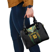 Custom Cook Islands Rugby League Shoulder Handbag Tatau Tribal Pattern-Special Edition Black Color