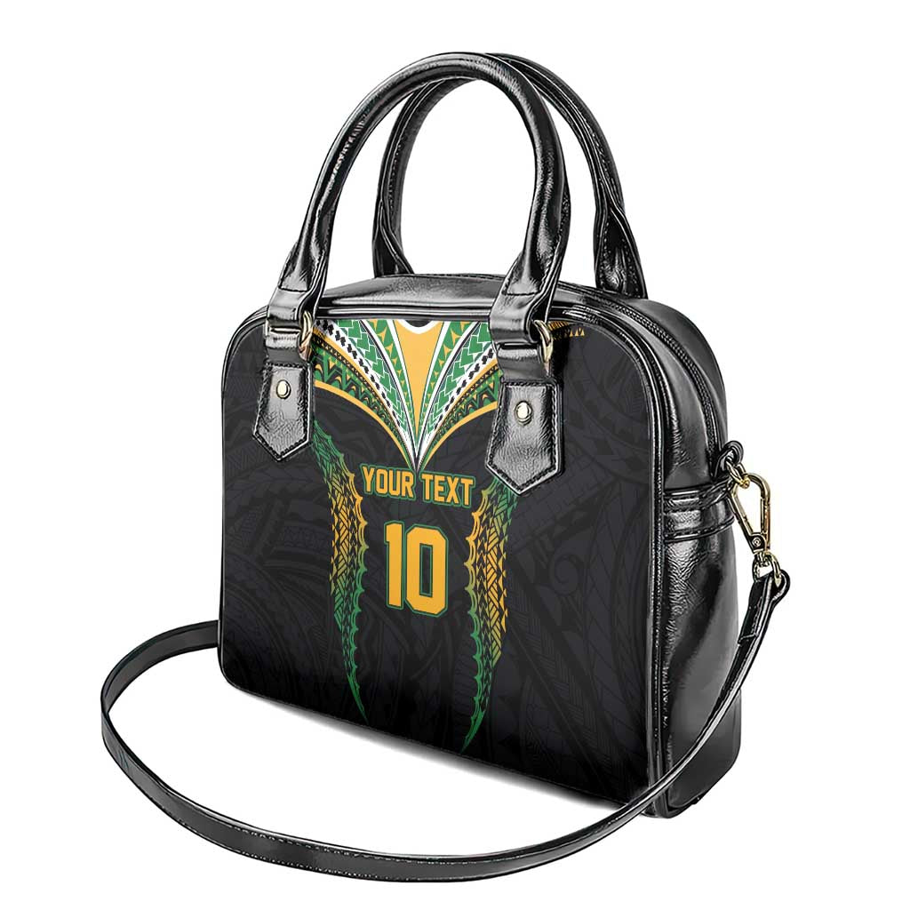 Custom Cook Islands Rugby League Shoulder Handbag Tatau Tribal Pattern-Special Edition Black Color