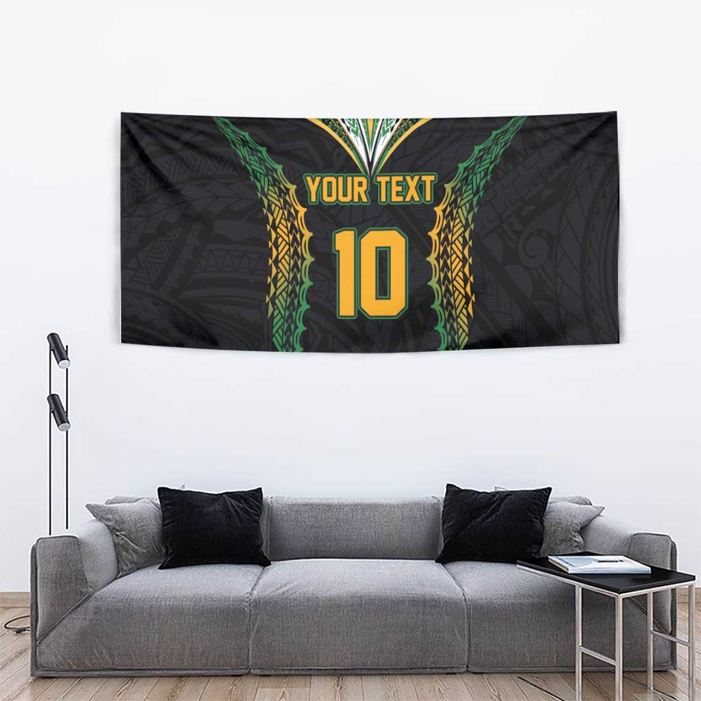 Custom Cook Islands Rugby League Tapestry Tatau Tribal Pattern-Special Edition Black Color