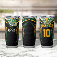 Custom Cook Island Rugby League 2025 Tumbler Cup Tatau Tribal Pattern-Special Edition Black Color