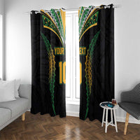Custom Cook Islands Rugby League Window Curtain Tatau Tribal Pattern-Special Edition Black Color