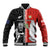 Custom Tonga and New Zealand Rugby Baseball Jacket Maori Mix Ngatu Pattern