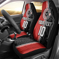 Custom Tonga and New Zealand Rugby Car Seat Cover Maori Mix Ngatu Pattern