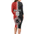 Custom Tonga and New Zealand Rugby Long Sleeve Bodycon Dress Maori Mix Ngatu Pattern