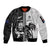 Custom Fiji and New Zealand Rugby Sleeve Zip Bomber Jacket Tapa Mix Maori Pattern