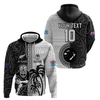 Custom Fiji and New Zealand Rugby Zip Hoodie Tapa Mix Maori Pattern