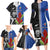 Custom Samoa and New Zealand Rugby Family Matching Long Sleeve Bodycon Dress and Hawaiian Shirt Teuila Samoan and Maori Warrior