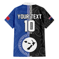 Custom Samoa and New Zealand Rugby Family Matching Long Sleeve Bodycon Dress and Hawaiian Shirt Teuila Samoan and Maori Warrior