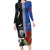 Custom Samoa and New Zealand Rugby Long Sleeve Bodycon Dress Teuila Samoan and Maori Warrior