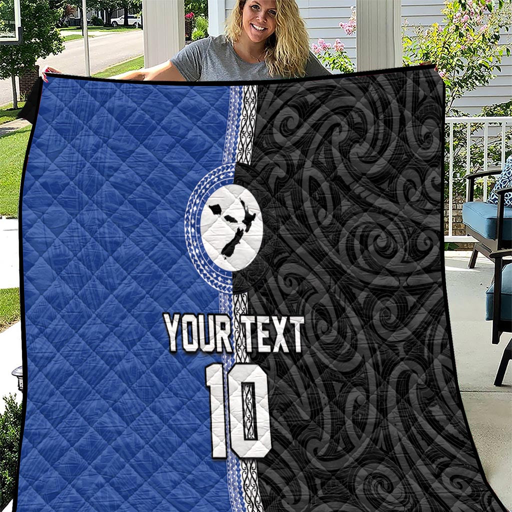 Custom Samoa and New Zealand Rugby Quilt Teuila Samoan and Maori Warrior