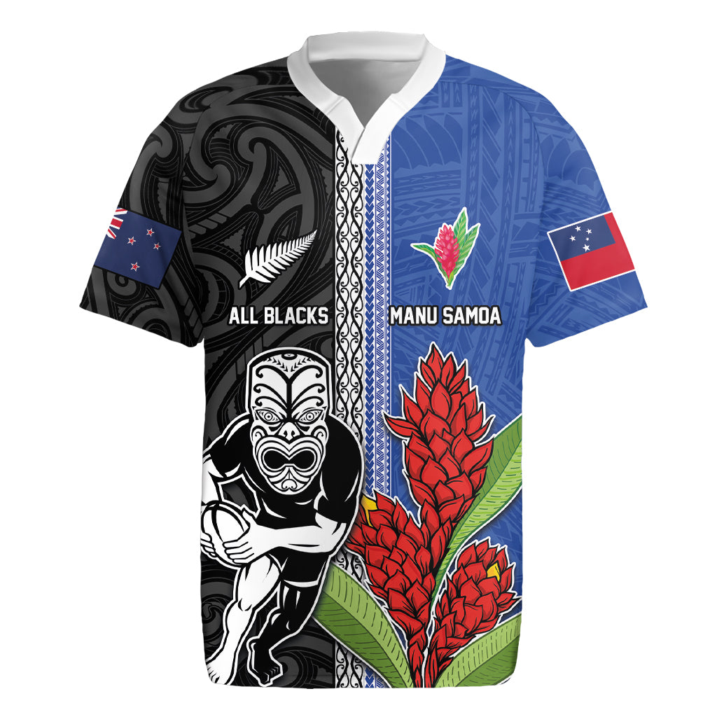 Custom Samoa and New Zealand Rugby Rugby Jersey Teuila Samoan and Maori Warrior