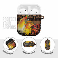 Australia and Papua New Guinea Together AirPods Case Kangaroo Aboriginal Art and Bird-of-paradise Oro Tribal Motifs - Polynesian Pride