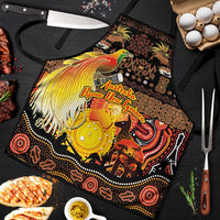 Australia and Papua New Guinea Together Apron Kangaroo Aboriginal Art and Bird-of-paradise Oro Tribal Motifs - Polynesian Pride
