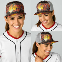 Australia and Papua New Guinea Together Baseball Net Cap Kangaroo Aboriginal Art and Bird-of-paradise with Oro Tribal Motifs - Polynesian Pride