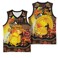 Personalized Australia and Papua New Guinea Together Basketball Jersey Kangaroo Aboriginal Art and Bird-of-paradise Oro Tribal Motifs - Polynesian Pride