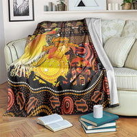 Australia and Papua New Guinea Together Blanket Kangaroo Aboriginal Art and Bird-of-paradise Oro Tribal Motifs - Polynesian Pride