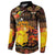 Personalized Australia and Papua New Guinea Together Button Sweatshirt Kangaroo Aboriginal Art and Bird-of-paradise Oro Tribal Motifs - Polynesian Pride