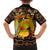 Personalized Australia and Papua New Guinea Together Family Matching Off The Shoulder Long Sleeve Dress and Hawaiian Shirt Kangaroo Aboriginal Art and Bird-of-paradise Oro Tribal Motifs - Polynesian Pride