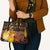 Australia and Papua New Guinea Together Leather Bag Kangaroo Aboriginal Art and Bird-of-paradise Oro Tribal Motifs - Polynesian Pride