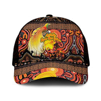 Australia and Papua New Guinea Together Mesh Trucker Cap Kangaroo Aboriginal Art and Bird-of-paradise with Oro Tribal Motifs - Polynesian Pride