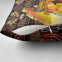 Australia and Papua New Guinea Together Pillow Cover Kangaroo Aboriginal Art and Bird-of-paradise Oro Tribal Motifs - Polynesian Pride