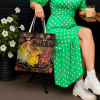 Australia and Papua New Guinea Together Tote Bag Kangaroo Aboriginal Art and Bird-of-paradise Oro Tribal Motifs - Polynesian Pride