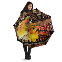 Australia and Papua New Guinea Together Umbrella Kangaroo Aboriginal Art and Bird-of-paradise Oro Tribal Motifs - Polynesian Pride